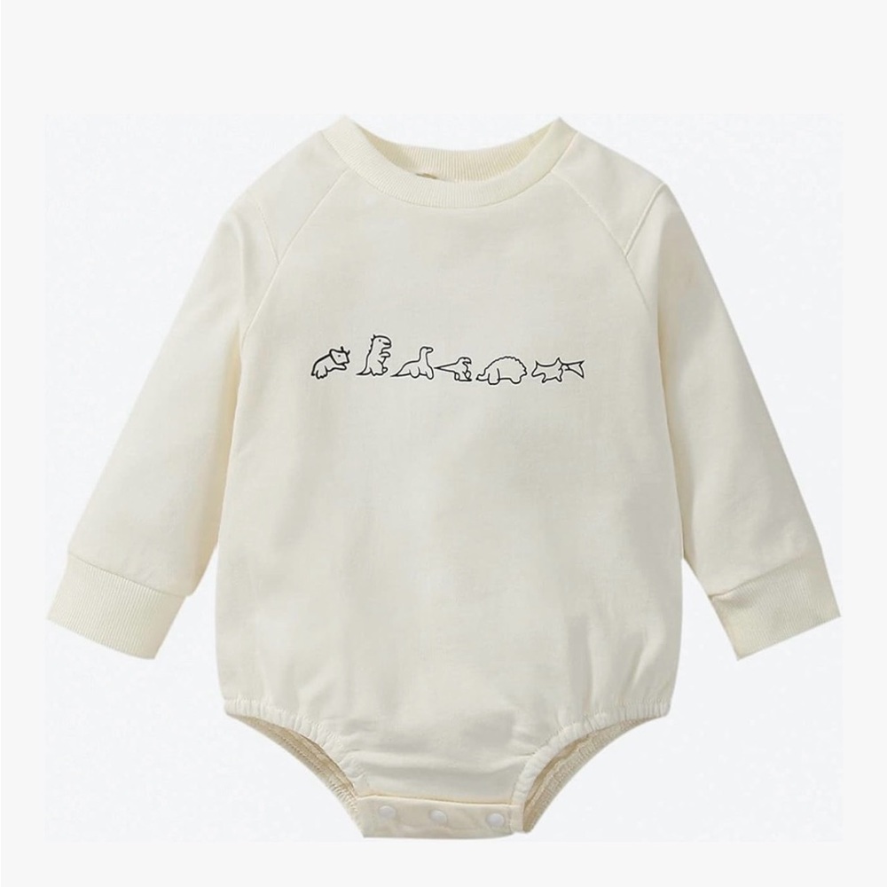 Long Sleeve Crewneck Dinosaur Bubble/ Onesie Gender Neutral